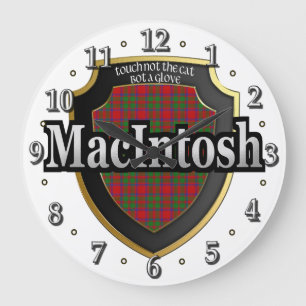Clan MacIntosh Tartan Scottish Dream Clock Große Wanduhr