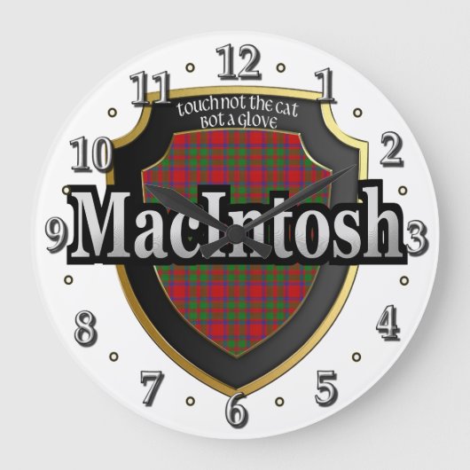 Clan MacIntosh Tartan Scottish Dream Clock Große Wanduhr (Vorderseite)