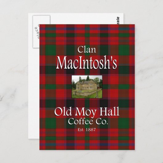 Clan MacIntosh's Old Moy Hall Coffee Co. Postkarte (Vorne/Hinten)