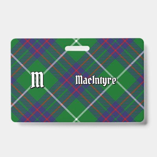 Clan MacIntyre Jagd Tartan Abzeichen Ausweis (Front)