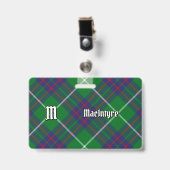 Clan MacIntyre Jagd Tartan Abzeichen Ausweis (Front with Clip)