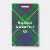 Clan MacIntyre Jagd Tartan Abzeichen Ausweis (Rückseite)
