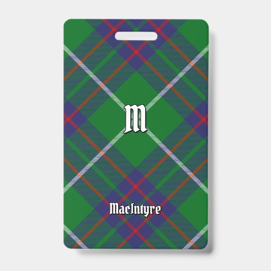 Clan MacIntyre Jagd Tartan Abzeichen Ausweis (Vorderseite)