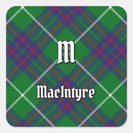 Clan MacIntyre Jagd Tartan Square Sticker (Vorderseite)