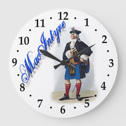 Clan MacIntyre Scottish Dream Clock Große Wanduhr (Vorderseite)