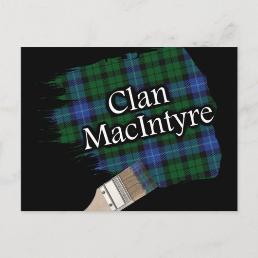 Clan MacIntyre Scottish Tartan Paint Brush Postkarte (Vorderseite)
