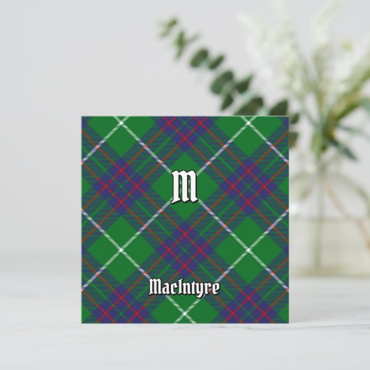 Clan MacIntyre Tartan Einladung (Stehend Vorderseite)