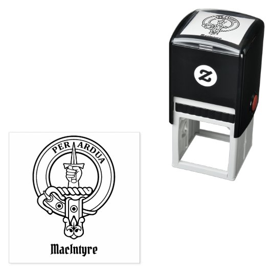 Clan MacIntyre Wappen Selbstfarbige Briefmarke Permastempel (Beispiel)