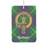 Clan MacIntyre Wappen über Jagd auf Tartan Autolufterfrischer (Vorderseite)