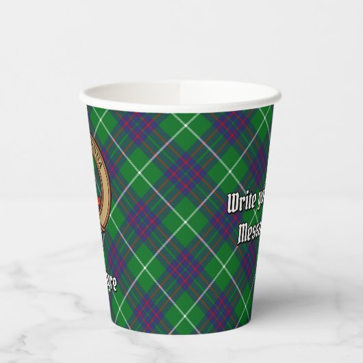 Clan MacIntyre Wappen über Jagd auf Tartan Pappbecher (Links)