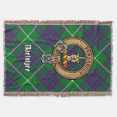 Clan MacIntyre-Wappen über Tartan Decke (Vorderseite)
