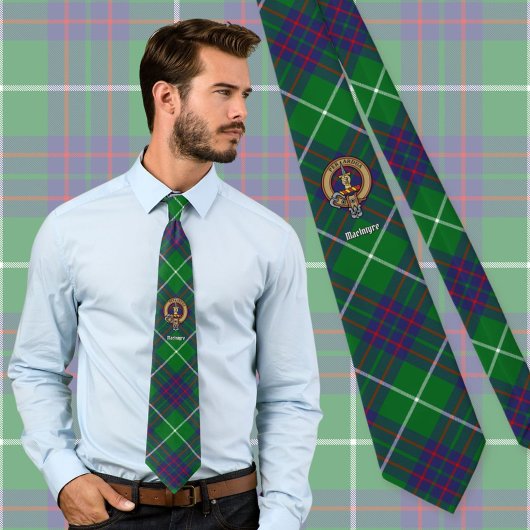 Clan MacIntyre Wappen über Tartan Krawatte