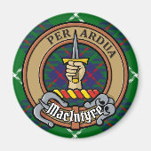 Clan MacIntyre Wappen über Tartan Magnet (Vorne)