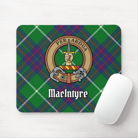 Clan MacIntyre Wappen über Tartan Mousepad (Mit Mouse)
