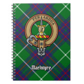 Clan MacIntyre Wappen über Tartan Notizblock (Vorderseite)