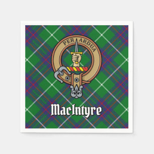 Clan MacIntyre Wappen über Tartan Serviette
