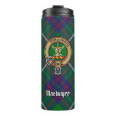 Clan MacIntyre Wappen über Tartan Thermosbecher (Vorderseite)