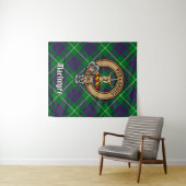 Clan MacIntyre Wappen über Tartan Wandteppich (Beispiel (Horizontal))