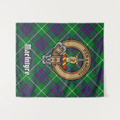 Clan MacIntyre Wappen über Tartan Wandteppich (Vorderseite (Horizontal))
