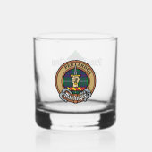 Clan MacIntyre Wappen über Tartan Whiskyglas (Vorderseite)