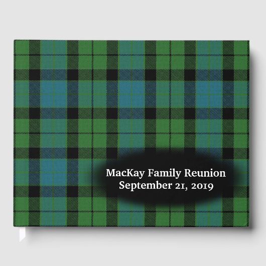 Clan MacKay Ancient Tartan Kariert Family Wiederse Gästebuch (Vorderseite)