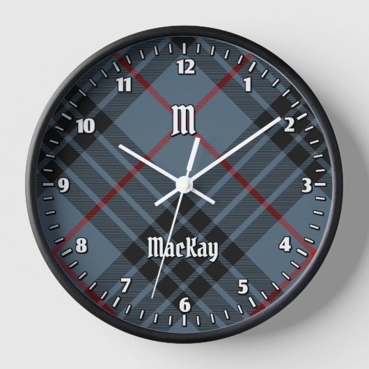 Clan MacKay Blue Tartan Uhr (Vorderseite)