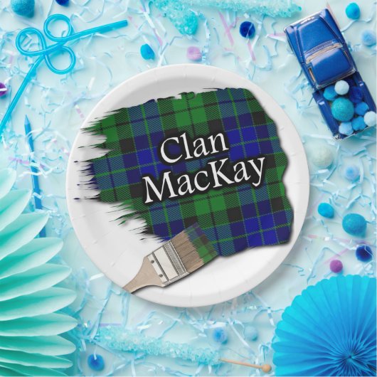 Clan MacKay Scottish Tartan Paint Brush Pappteller (Party)