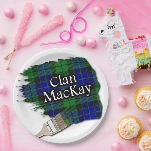 Clan MacKay Scottish Tartan Paint Brush Pappteller (Party)