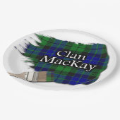 Clan MacKay Scottish Tartan Paint Brush Pappteller (Schrägansicht)