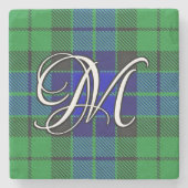 Clan MacKay Tartan-Gewohnheits-Monogramm Steinuntersetzer (Vorderseite)