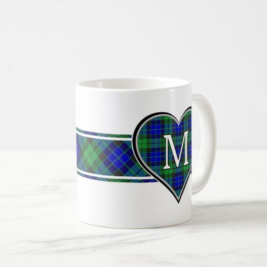 Clan MacKay Tartan Heart Kaffeetasse (VorderseiteRechts)