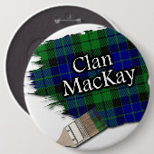 Clan MacKay Tartan Paint Brush Button (Vorne & Hinten)