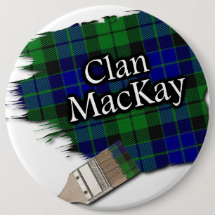 Clan MacKay Tartan Paint Brush Button
