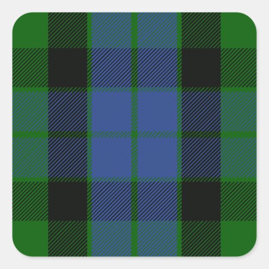Clan MacKay Tartan Quadratischer Aufkleber (Vorderseite)