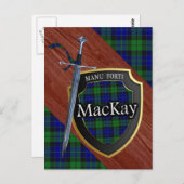 Clan MacKay Tartan Sword & Shield Postkarte (Vorne/Hinten)