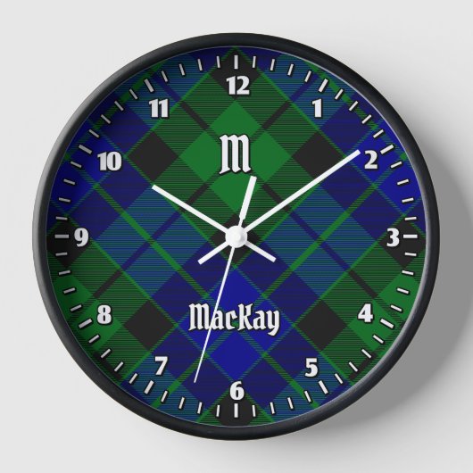 Clan MacKay Tartan Uhr (Vorderseite)