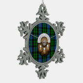 Clan MacKay Tartan und Sporran Schneeflocken Zinn-Ornament (Links)