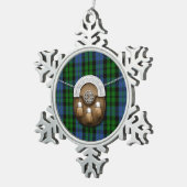 Clan MacKay Tartan und Sporran Schneeflocken Zinn-Ornament (Rechts)