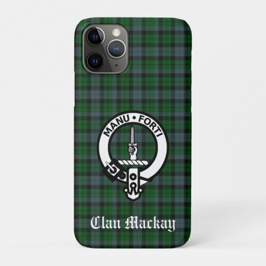 Clan Mackay Tartan und Wappen Abzeichen Case-Mate iPhone Hülle (Rückseite)