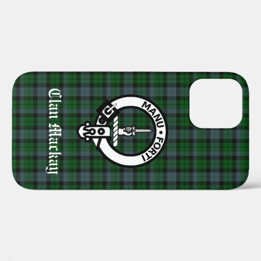 Clan Mackay Tartan und Wappen Abzeichen Case-Mate iPhone Hülle (Rückseite (Horizontal))