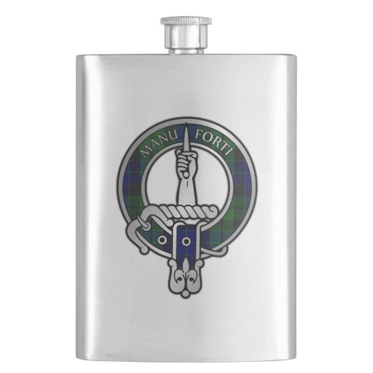 Clan MacKay Tartan Wappen Flachmann (Vorderseite)