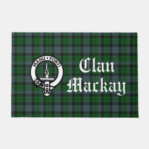 Clan Mackay Wappen Abzeichen & Tartan Front Fußmatte
