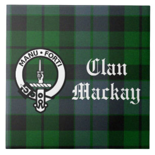 Clan Mackay Wappen Abzeichen & Tartan individuell  Fliese