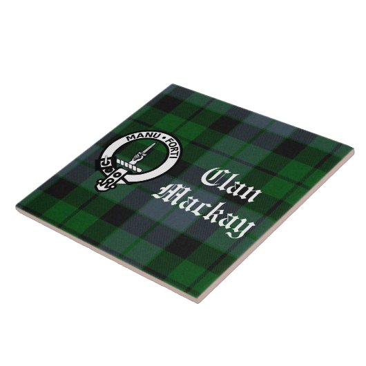 Clan Mackay Wappen Abzeichen & Tartan individuell Fliese (Seite)