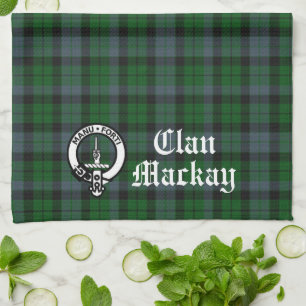 Clan Mackay Wappen Abzeichen & Tartan individuell  Geschirrtuch