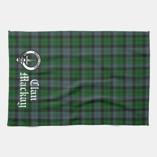Clan Mackay Wappen Abzeichen & Tartan individuell Geschirrtuch (Horizontal)