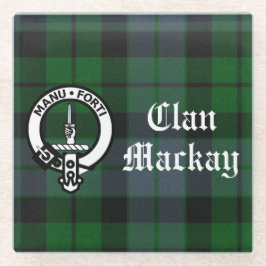 Clan Mackay Wappen Abzeichen & Tartan individuell  Glasuntersetzer