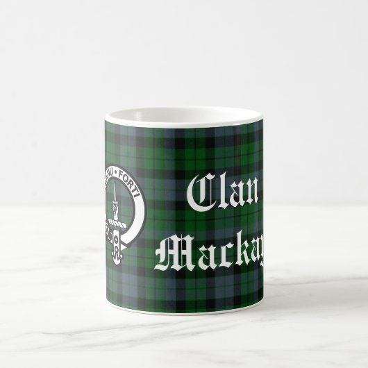 Clan Mackay Wappen Abzeichen & Tartan individuell  Kaffeetasse (Mittel)