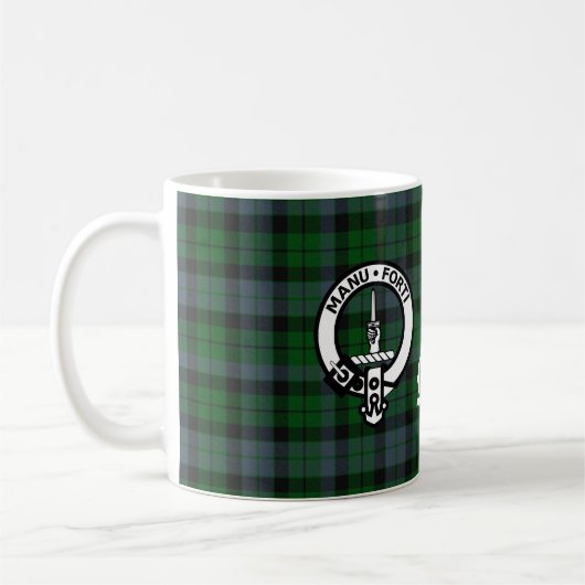 Clan Mackay Wappen Abzeichen & Tartan individuell Kaffeetasse (Links)