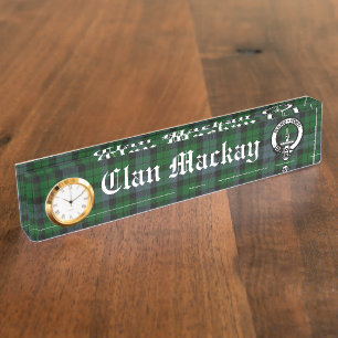 Clan Mackay Wappen Abzeichen & Tartan individuell Namensplakette